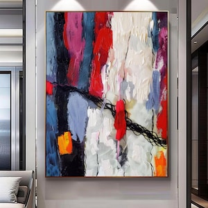 Abstract Impasto Oil Painting on Canvas: Modern Wall Art