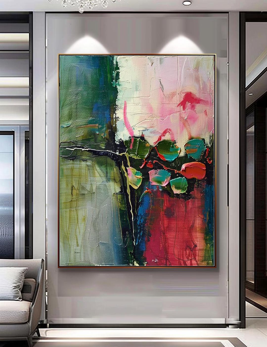 Modern Impasto Oil Painting: Deep Color Abstract Art on Canvas - Etsy