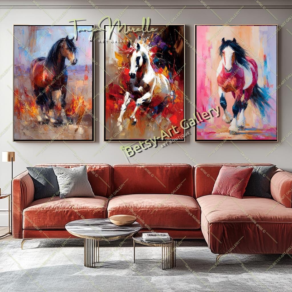 Abstract Galloping Horse Canvas Print - Modern Wall Art - Etsy