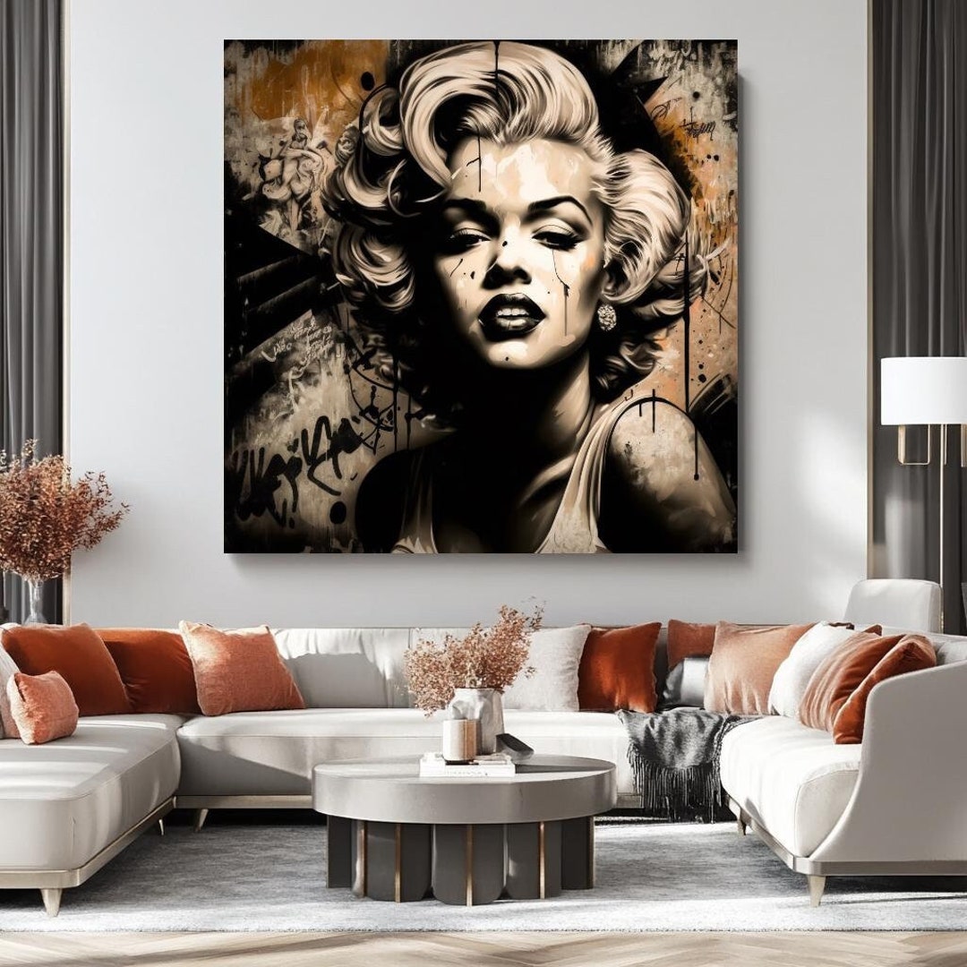 Graffiti Marilyn Monroe Canvas Print: Retro Pop Street Art - Etsy