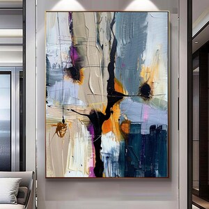 Textured Abstract Oil Painting: Modern Impasto Canvas Art (Unframed)