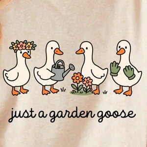 Gardening Goose PNG, Spring Flower Goose Clipart (Digital Download)