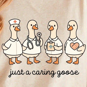 Funny Nurse Goose Clipart, Medical Goose PNG (Digital Download)
