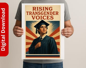 Cartel de protesta por los derechos de las personas transgénero: Póster activista LGBTQ+ (PDF de 16 x 24)