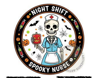Spooky Skeleton Nurse PNG – Creepy Halloween Medical Clipart | Horror Nurse Digital Design | Commercial Use