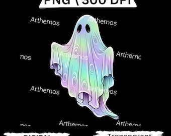 Iridescent Ghost PNG: Spooky Halloween Clipart (Digital Download)