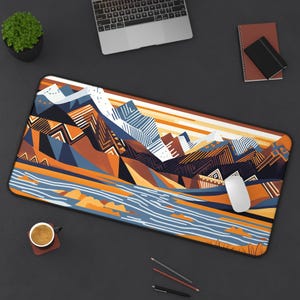 Desk Mat, Nature Desk Pad, Scenic Office Decor, Landscape Mousepad, Mountain Range Desk Accessory, Gift for Nature Lovers