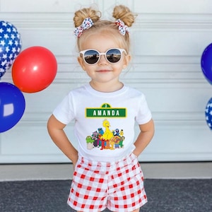 Gepersonaliseerd familieshirt Sesamstraat verjaardag, familie aangepaste verjaardagst-shirt, gepersonaliseerd peuter T-shirt, bijpassende familieshirt