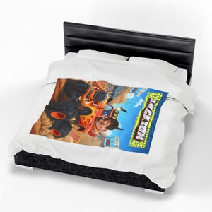 Gepersonaliseerde El Toro Loco-monstertruckdeken: monstertruck aangepaste deken cadeau voor kinderen, gepersonaliseerd cadeau voor peuter, cadeau vrachtwagenliefhebber afbeelding 5