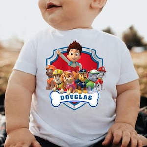 Personalized Patrol Toddler T-Shirt, Birthday Shirt, Kids Party Clothes, Custom Name Shirt, Custom Family Matching Birthday Tee, Dog Themed