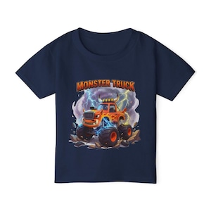 Camiseta Monster Truck, inspirada en el Monster Truck El Toro de Monster Jam, regalo de cumpleaños, regalo personalizado para niños, regalo para pequeños amantes de los camiones. Navy Blue
