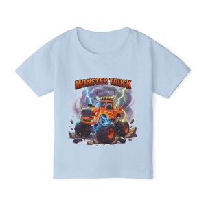Camiseta Monster Truck, inspirada en el Monster Truck El Toro de Monster Jam, regalo de cumpleaños, regalo personalizado para niños, regalo para pequeños amantes de los camiones. Light Blue