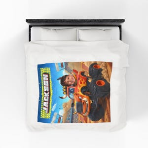 Gepersonaliseerde El Toro Loco-monstertruckdeken: monstertruck aangepaste deken cadeau voor kinderen, gepersonaliseerd cadeau voor peuter, cadeau vrachtwagenliefhebber 50" × 60"