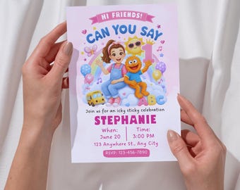 Personalized Ms Rachel Invitation, Ms Rachel Birthday Canva Digital Invitation, Editable Invitation, Customizable Ms Rachel Invite