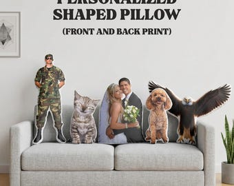 Custom Shaped Photo Pillow, Personalized Pet or Human Keepsake, Double-Sided Print, Custom Photo Body Pillow, Bestfriend Pillow,Pet Pillow