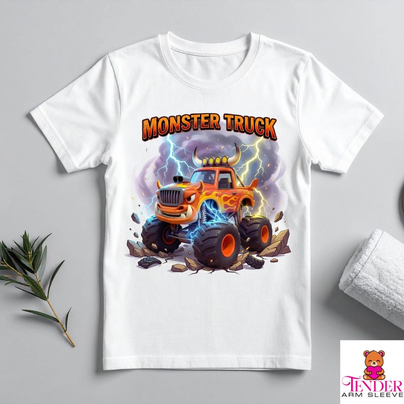Camiseta Monster Truck, inspirada en el Monster Truck El Toro de Monster Jam, regalo de cumpleaños, regalo personalizado para niños, regalo para pequeños amantes de los camiones. imagen 6