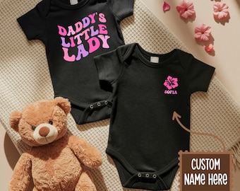 Daddy's Little Lady-babyromper, outfit met aangepaste naam