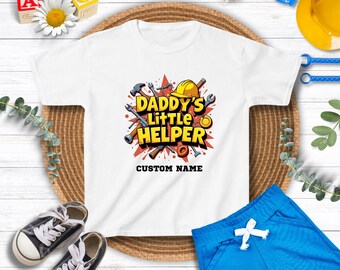 Papas kleiner Helfer Shirt, niedliches benutzerdefiniertes Namensshirt für Kinder, kleiner Handyman, Papas kleiner Side Kick, Papa und Sohn Shirt, Baby Jungen Kleinkind