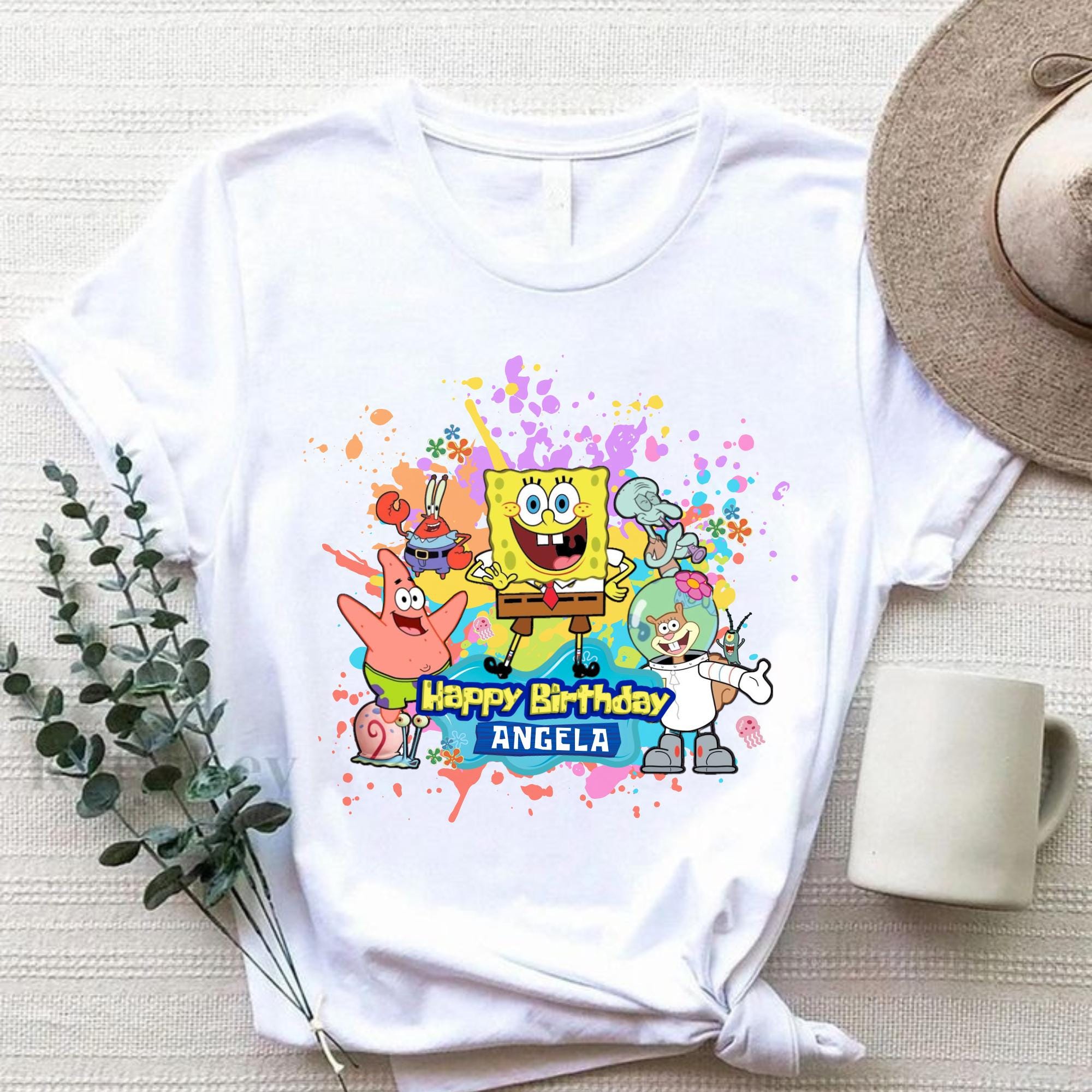 Cumpleaños Playeras Personalizadas De Bob Esponja Playeras