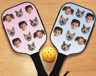 Personalisierte Gesichter Pickleball Paddle, individuelles Fotogeschenk