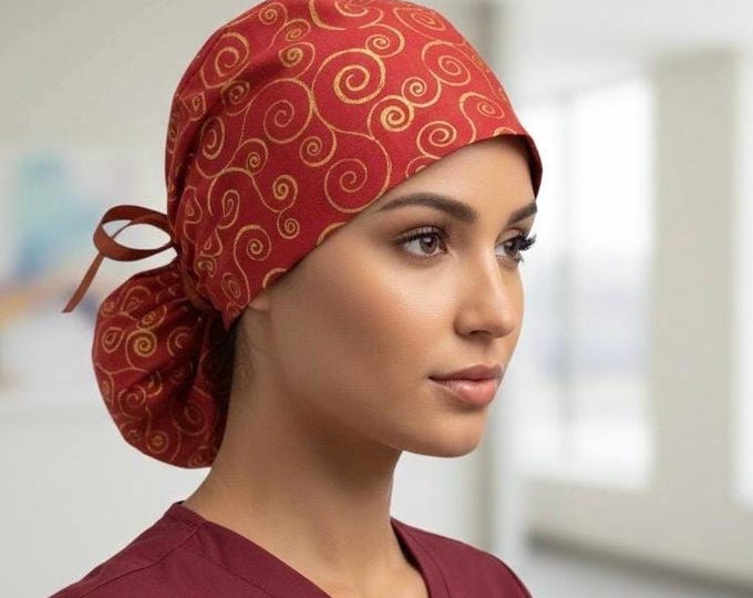 Surgical Ponytail Scrub Cap  Nurse Uniform Hat for Operating Room