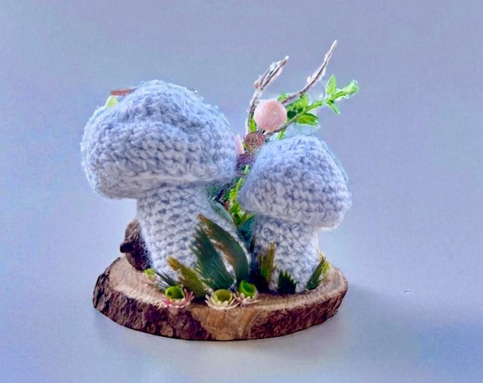 Crochet Mushroom Pincushion, Cottagecore Rustic Home Decor