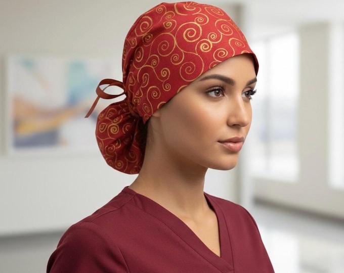 Surgical Ponytail Scrub Cap  Nurse Uniform Hat for Operating Room