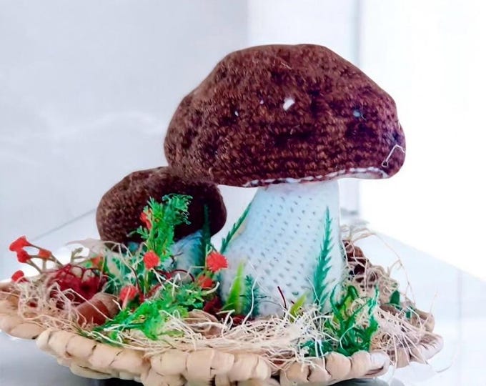 Decorative Mushroom Set Rustic Cottagecore Decor Farmhouse Thanksgiving Centerpiece