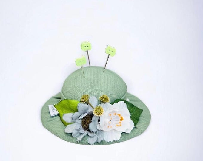 Vintage Inspired Classic Ladies Hat Pincushion – Handmade Decorative Needle Holder