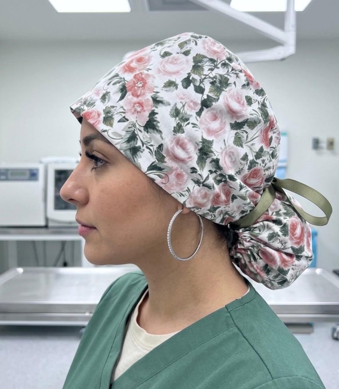 Surgical Scrub Cap Ponytail Cap for Long Hair Surgery Uniform Hat for ...