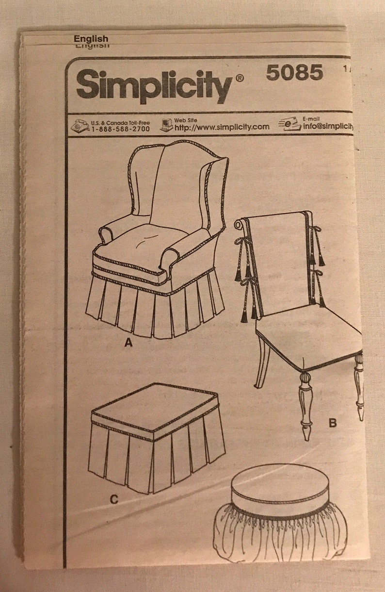Chair and Ottoman Slipcovers Sewing Pattern Victorian Etsy
