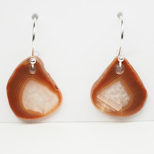 Lake Superior Agate Dangle Earrings – Handmade Sterling Silver