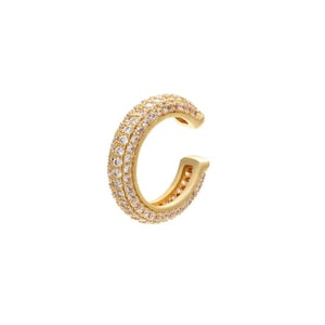 Gold Vermeil Sterling Silver Ear Cuff: Zircon Diamonds, Non Pierced