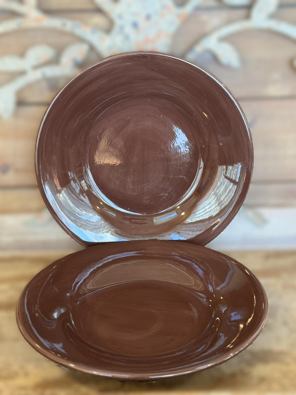 Platos para la cena de Pottery Barn Brown: juego de 2, vajilla de