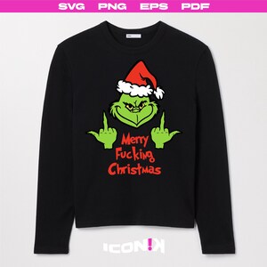Divertido Grinch Feliz Navidad SVG, Clipart, Vector (Archivos Digitales)