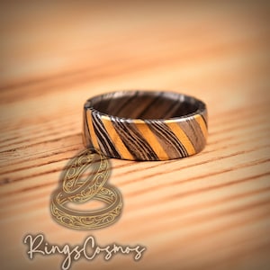 Black Hammered Damascus Steel Ring Band 8mm Ring Men Wedding Ring damascus steel ring Handmade Damascus Ring Men Engagement Ring Men