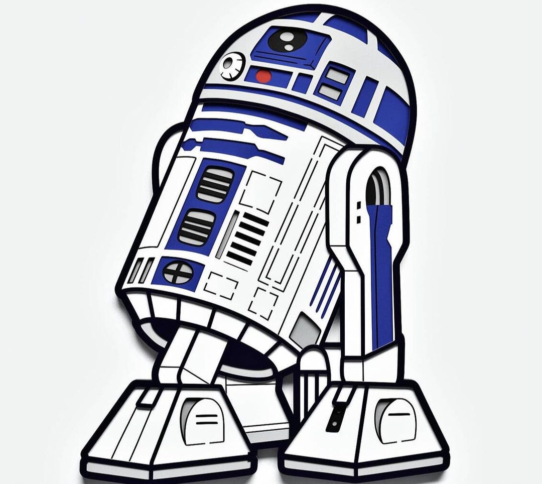 R2D2 Layered SVG File Starwars Inspired 6-layer Laser Cut Vector ...