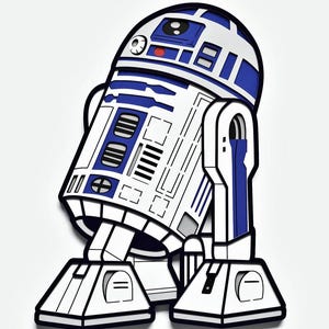 R2D2 Warstwowy plik SVG Star Wars Inspired 6-warstwowy wektor cięty laserowo Glowforge, Cricut, xTool Kompatybilny z cyfrowym pobieraniem dla drewna, MDF, akrylu
