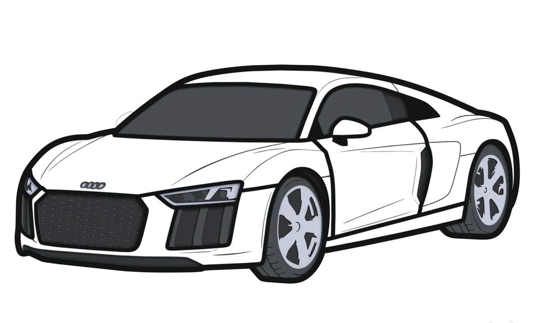Audi R8 Layered SVG Laser Cut File (6-layer 3D Vector Design ...