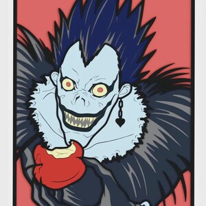 Ryuk 7 Layer Death Note Laser Cut File Digital Download (svg, ai, dxf, pdf, eps, cdr) Glowforge Cricut xTool Compatible Death Note SVG