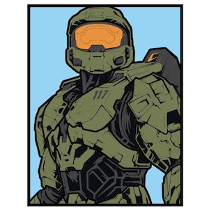 Master Chief - 6 Layer Halo Laser Cut File Digital Download (svg ai dxf pdf eps cdr) Glowforge Cricu  xTool Compatible Layered 3D SVG