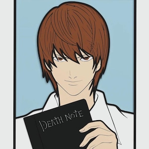 Light Yagami 6 Layer Death Note Laser Cut File Digital Download (svg ai dxf, pdf, eps, cdr) Glowforge Cricut xTool Compatible Death Note SVG