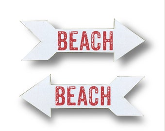 Wooden Rustic Arrow to the Beach, Beach house Decor, Rustic Beach Sign 8 x 26