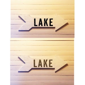 Wooden Rustic Lake Arrow Multiple Sizes Available Arrow to the Lake, Rustic Lake Decor image 2