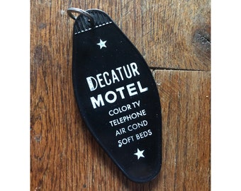 Decatur, Retro motel key tag, Atlanta neighborhood