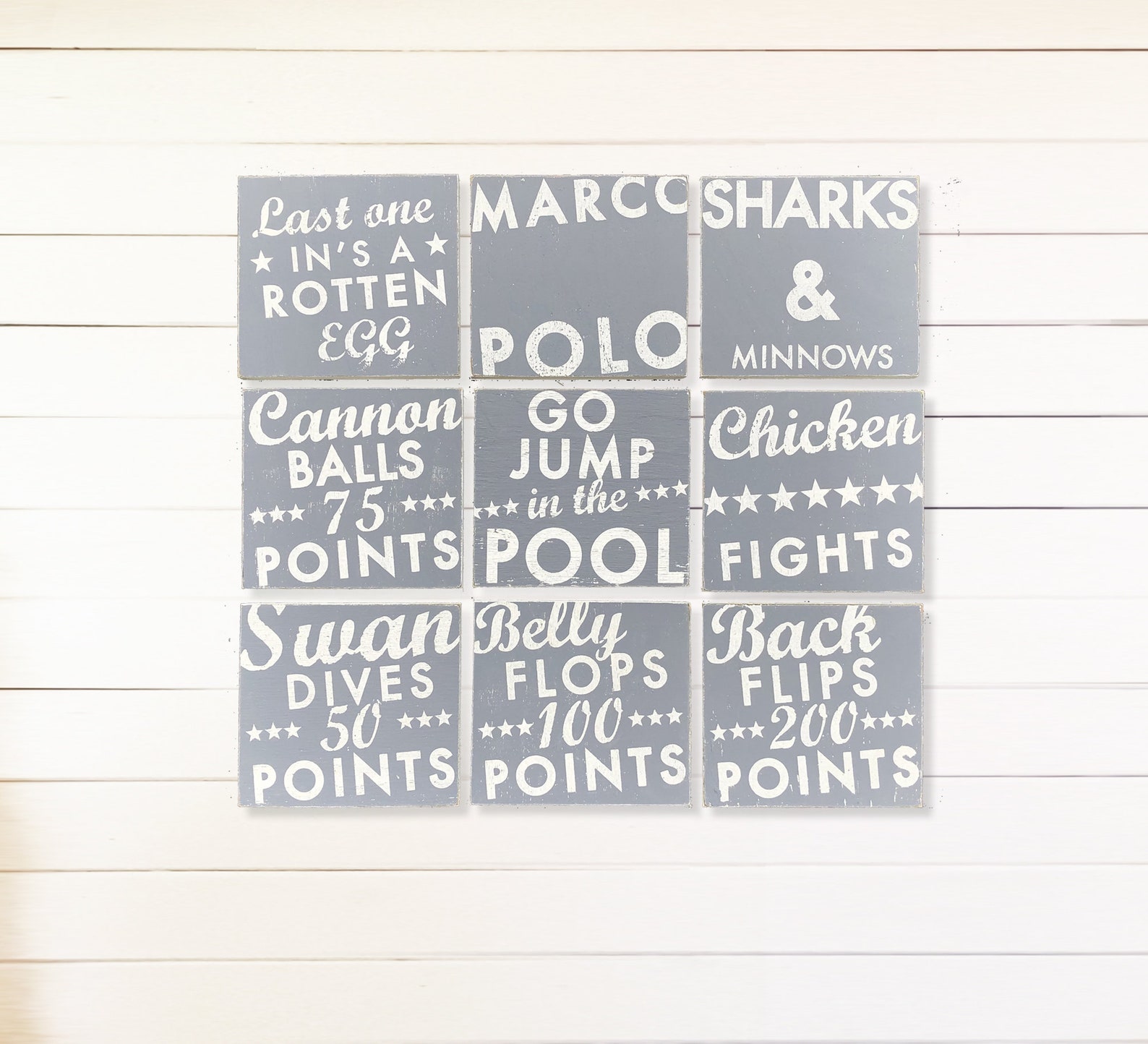 Set of 9 Wooden Pool Signs multiple Sizes Available 7 X 8 or Etsy