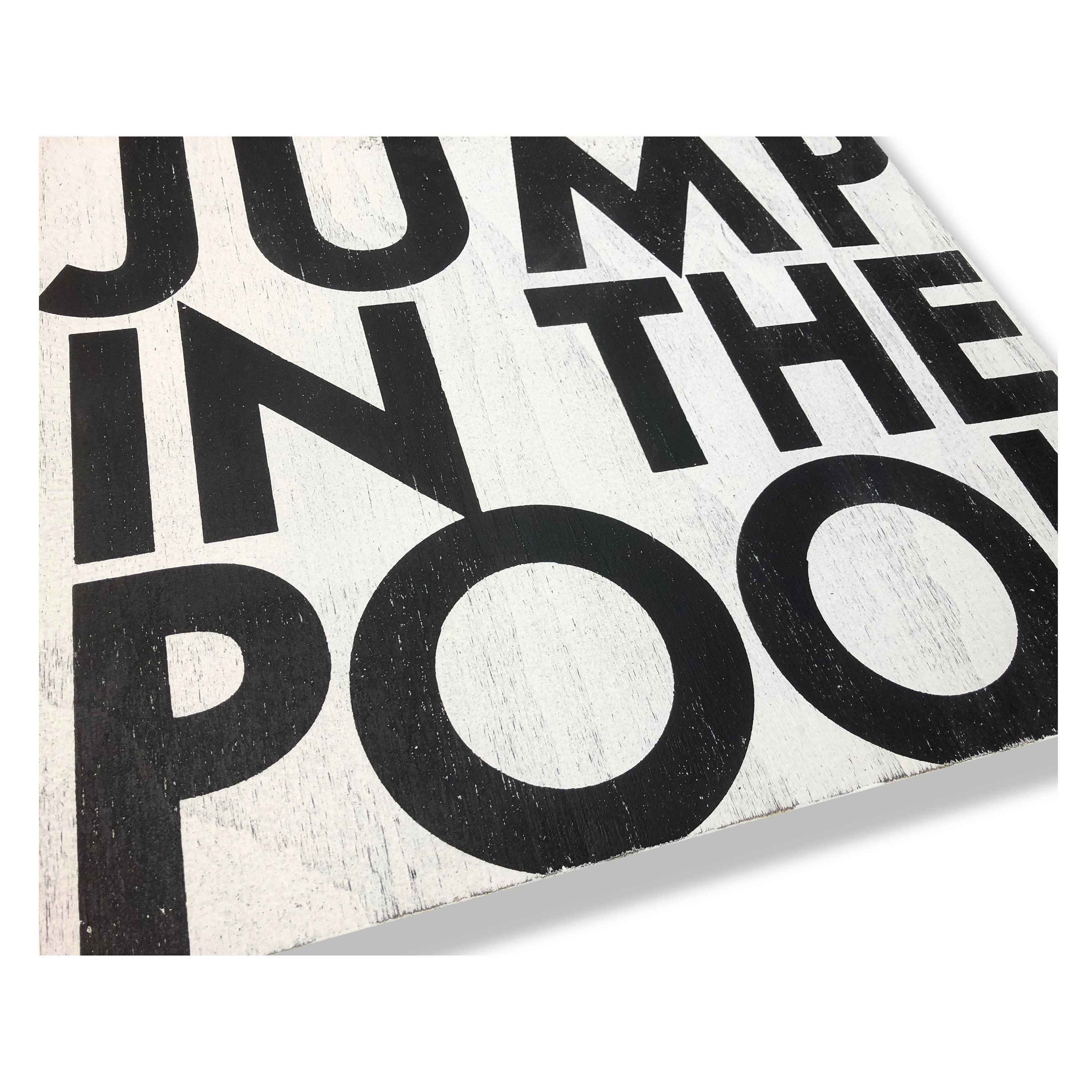 Go Jump in the Pool Sign: Hand Screen Printed Wood Pool Decor - Etsy