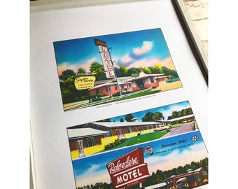 Air BNB Atlanta  wall decor- Retro old school Atlanta Post Motel Post cards- wall art. Atlanta office wall art, Atlanta city wall art,