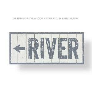 River House Decor On River Time Rustic Wooden Sign-7 x 9 River Sign River Decor Rustic Sign Wall Hanging Distressed Vintage Style Sign image 6