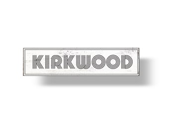Groovy Kirkwood sign, 3 x 13 Atlanta neighborhood, Rustic wall decor, Atlanta Intown,